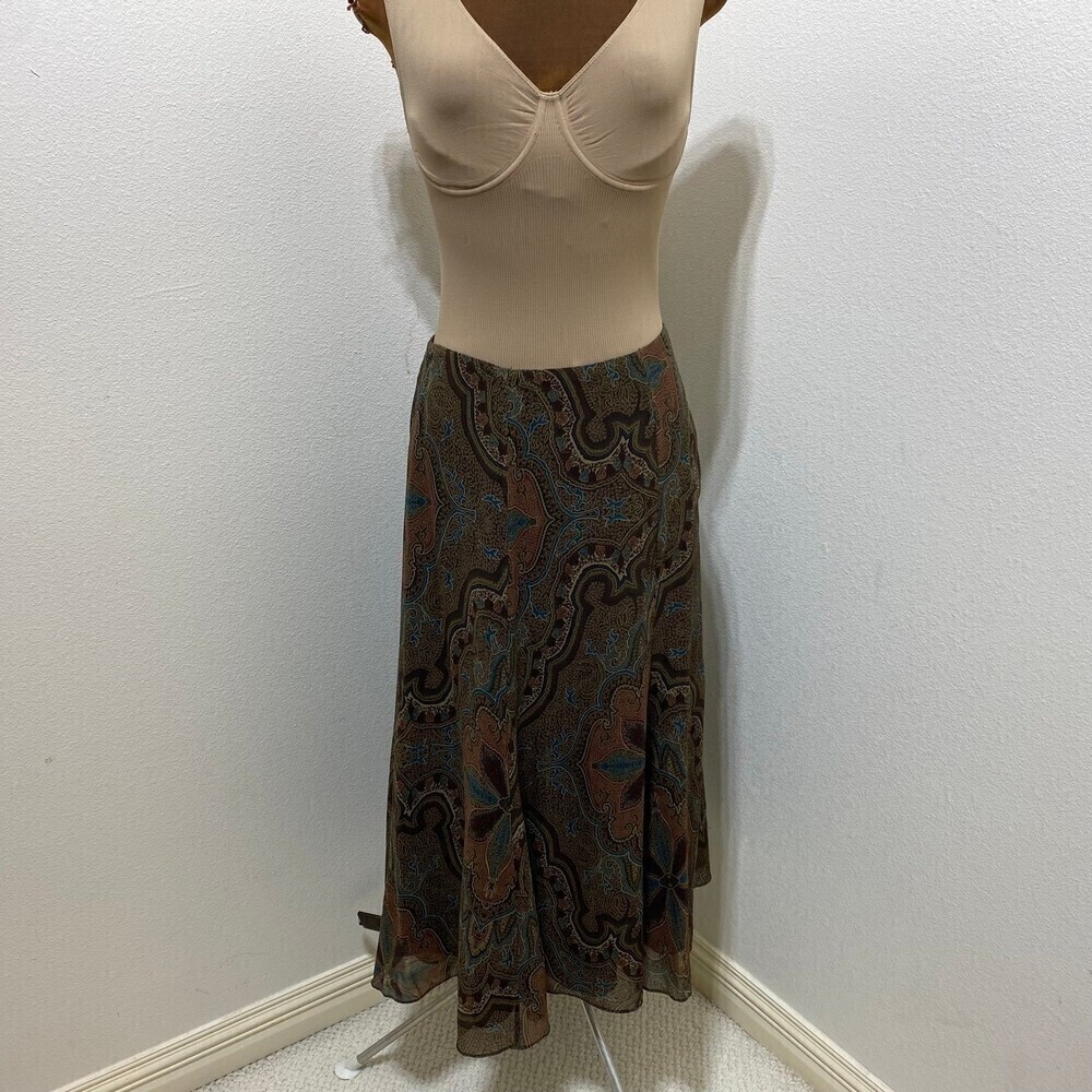 Lauren Ralph Lauren 100% Silk Vintage Paisley Print Skirt Size 22W - Picture 2 of 7